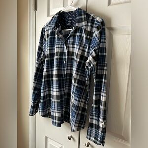 Chaps No Iron Blue Plaid Shirt